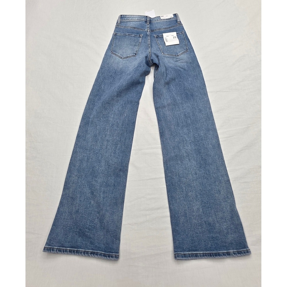 Vervet Leslie 90s Vintage Flare Jeans Distressed Blue Denim Size 25 NWT - Picture 9 of 10